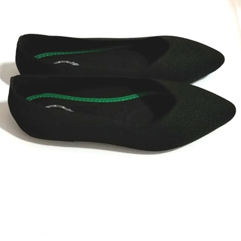 ATALINA BLACK POINTED TOE CUSHIONED SLIP-ON BALLERINA FLATS SIZE 6 NWT